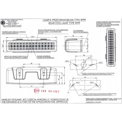 LAMPA PRZECIWMGIELNA 12-24V LED WAŚ 748