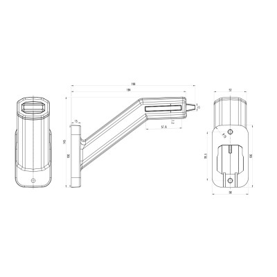 LAMPA OBRYSOWA LEWA 12-24V LED WAŚ 2094L DARK