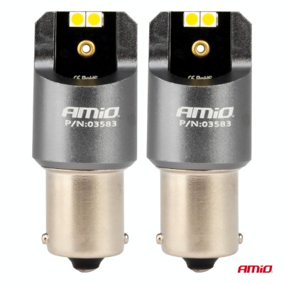 ŻARÓWKI 12/24V P21W BA15S LED CANBUS PRO 4x3030 SMD AMIO