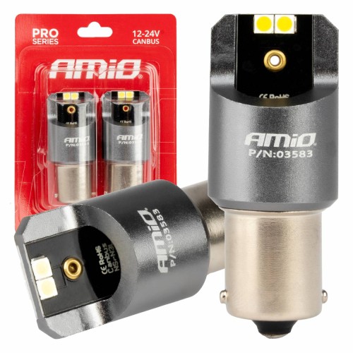 ŻARÓWKI 12/24V P21W BA15S LED CANBUS PRO 4x3030 SMD AMIO