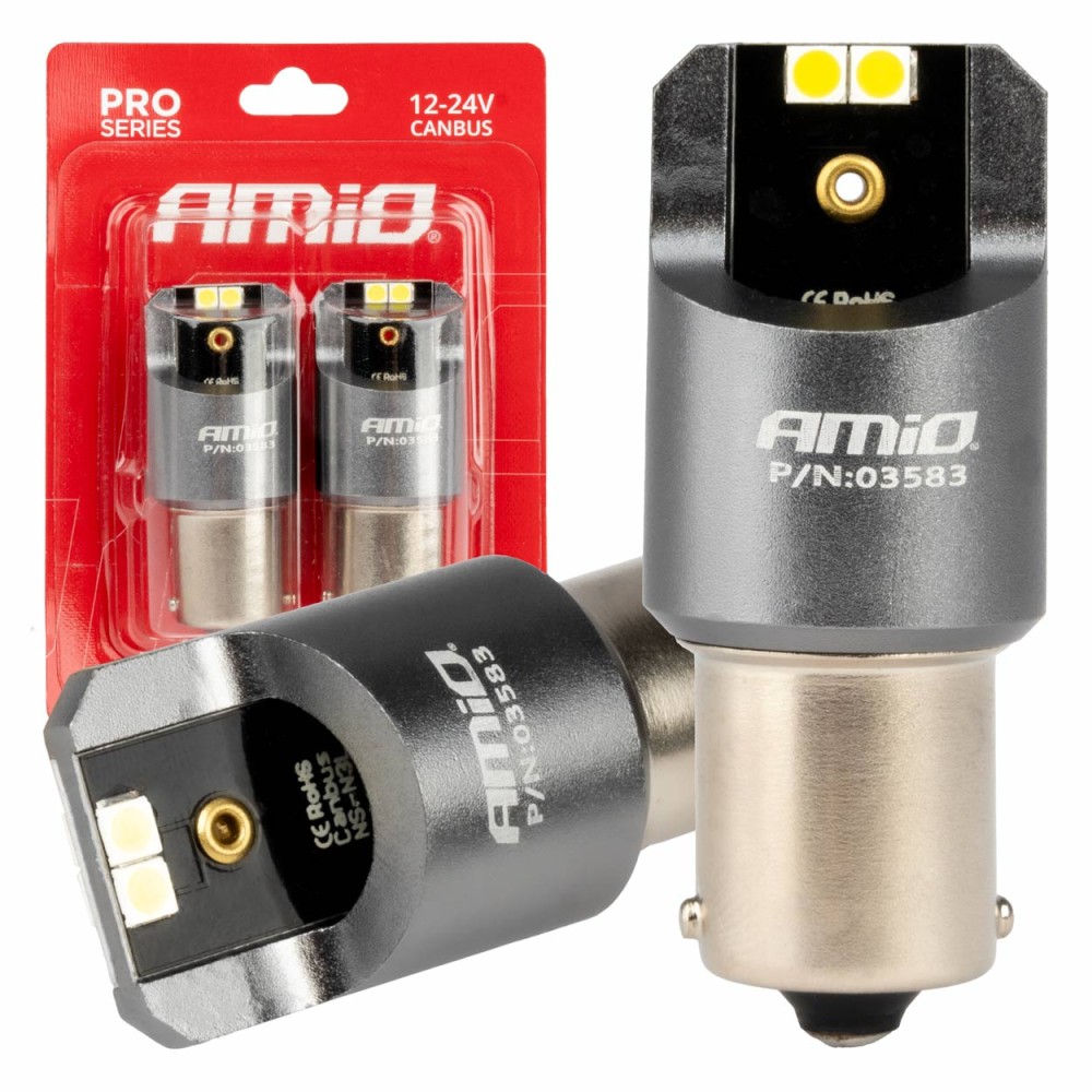 ŻARÓWKI 12/24V P21W BA15S LED CANBUS PRO 4x3030 SMD AMIO