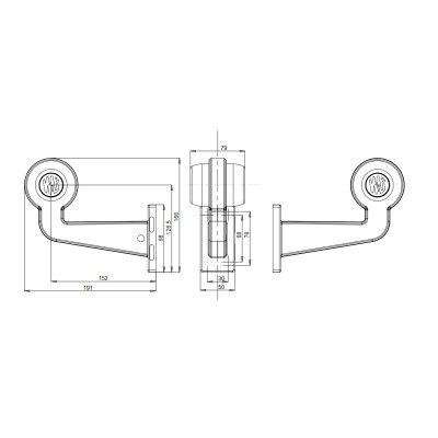 Lampa obrysowa lewa 12-24V LED WAŚ 2043 L/II